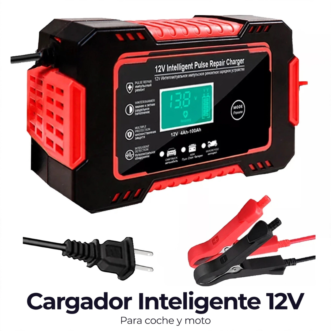 Cargador Inteligente Batería 12V Coche-Moto